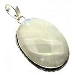 Rainbow Moonstone Indian Silver Pendant 02